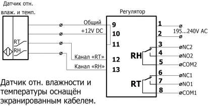 RHT-D-xxxx регулятор влажности и температуры фото 4