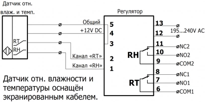 RHT-xxxx регулятор влажности и температуры фото 3